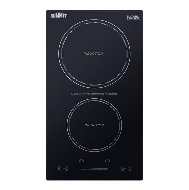 Summit Appliance - 12'' Wide 115V 2-Zone Induction Cooktop, Cord Included
