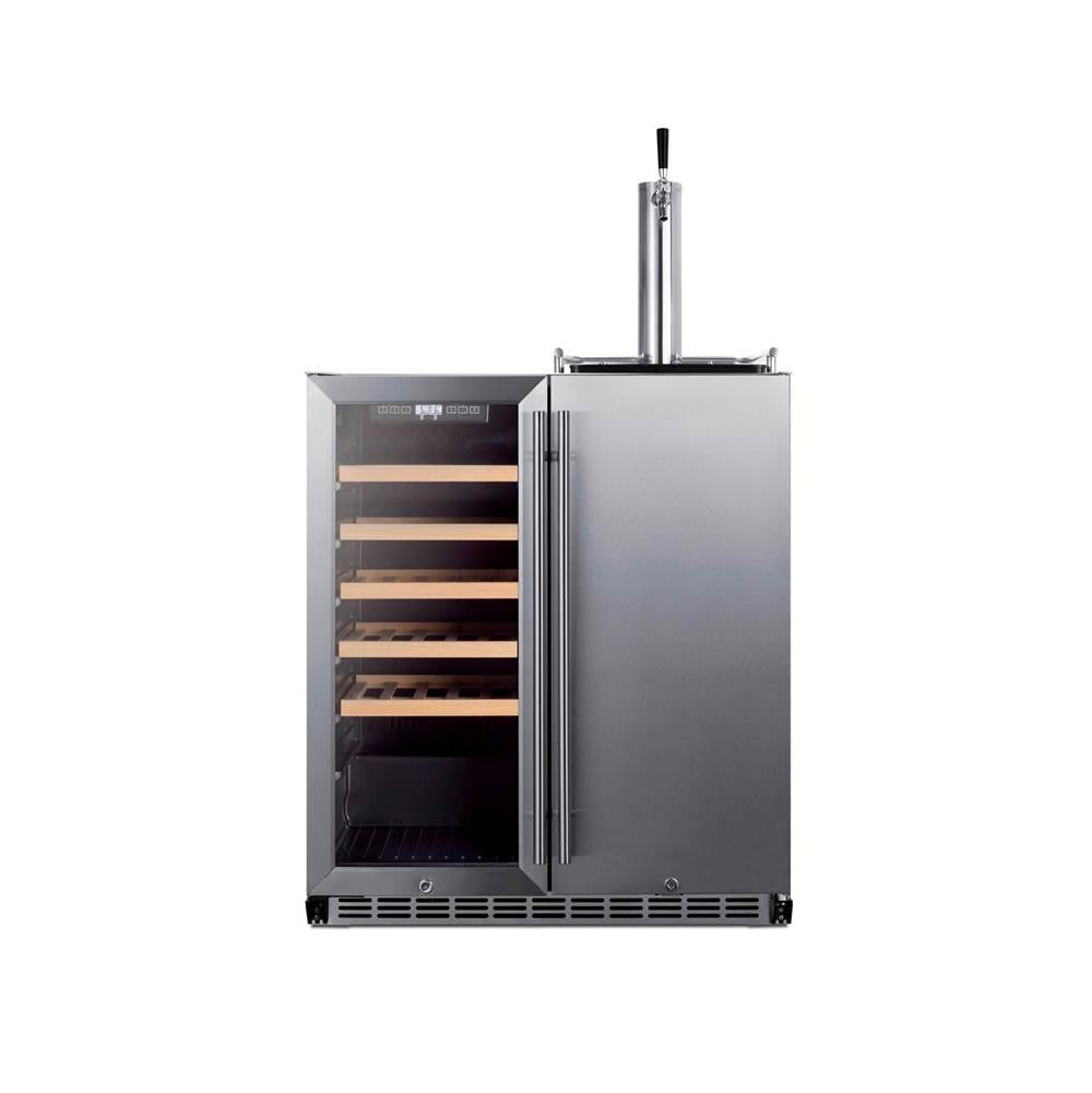 Summit Appliance - 30'' Wide Built-In Indoor/Outdoor Combination Wine Cellar/Kegerator