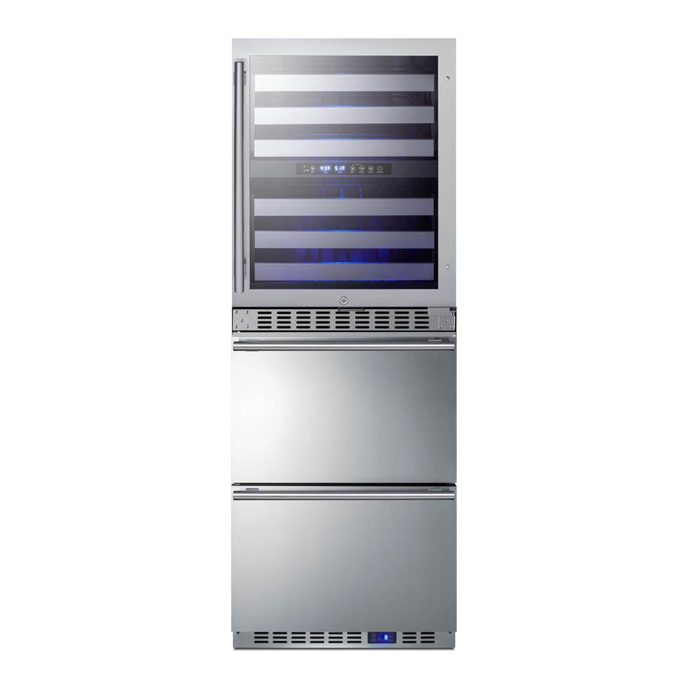 Summit Appliance - 24'' Wide Combination Dual-Zone Wine Cellar and 2-Drawer All-Freezer