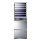 Summit Appliance - 24'' Wide Combination Dual-Zone Wine Cellar and 2-Drawer All-Refrigerator