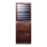 24'' Wide Combination Dual-Zone Wine Cellar and 2-Drawer Refrigerator-Freezer (Panels Not Included)