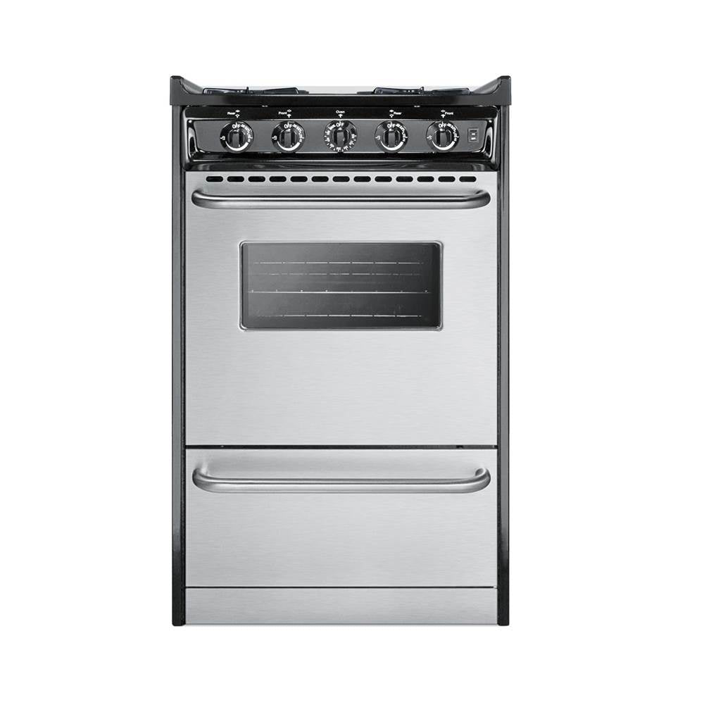 Summit Appliance - 20'' Wide Gas Range, Open Burners