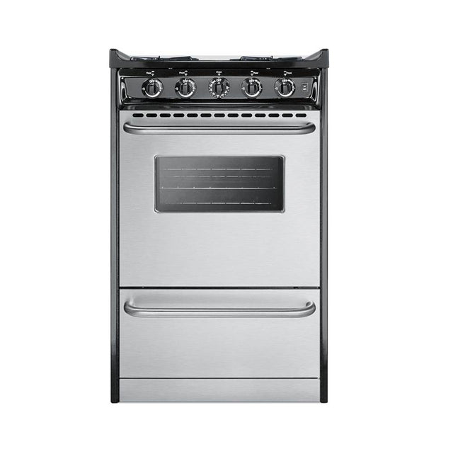 Summit Appliance - 20'' Wide Gas Range, Open Burners