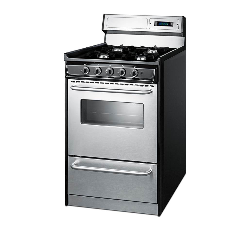20'' Wide Gas Range, Open Burners