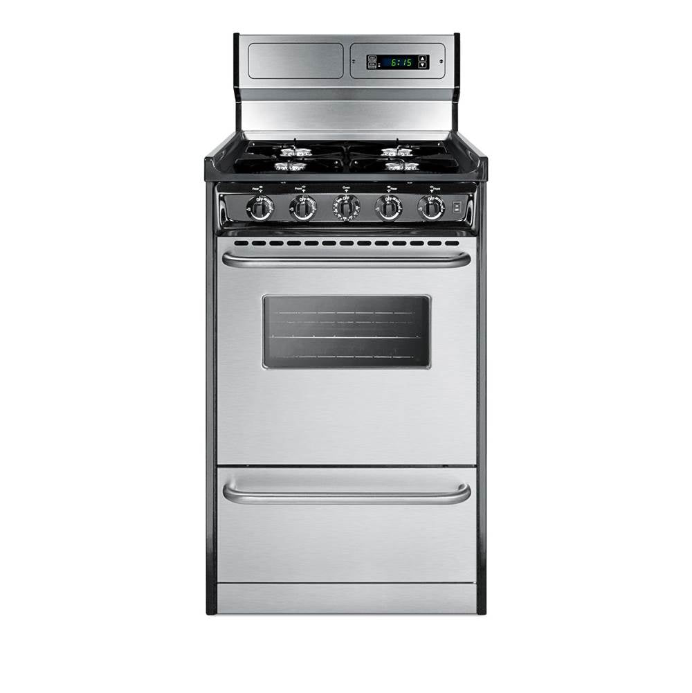 Summit Appliance - 20'' Wide Gas Range, Open Burners