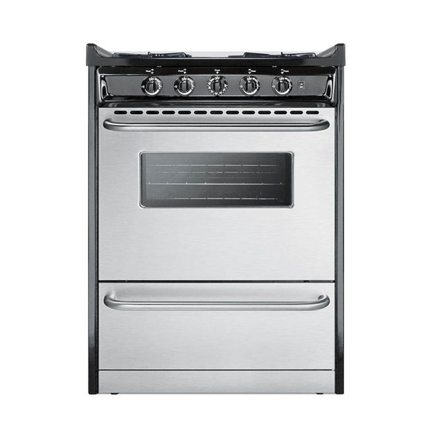 Summit Appliance - 24'' Wide Gas Range, Open Burners