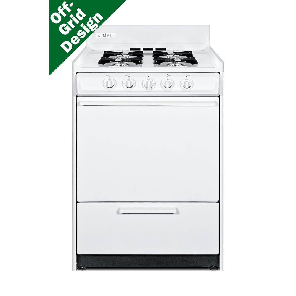 Summit Appliance - 24'' Wide Propane Gas Range, Battery Start