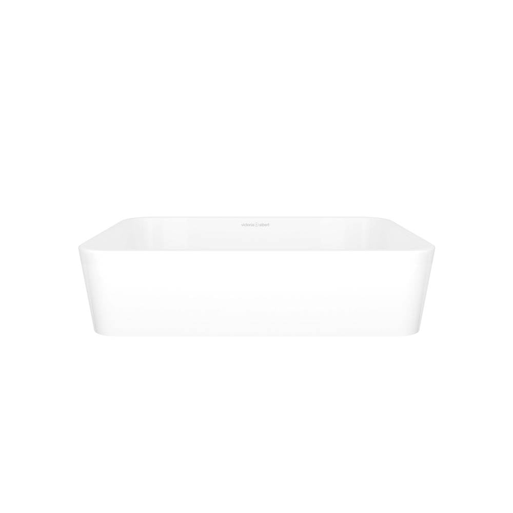 Victoria + Albert - Edge 18'' x 13'' Rounded Rectangle Vessel Lavatory Sink - Standard Gloss White