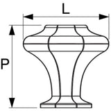 Palazzo Knob 1 3/16 Inch Brushed Satin Nickel