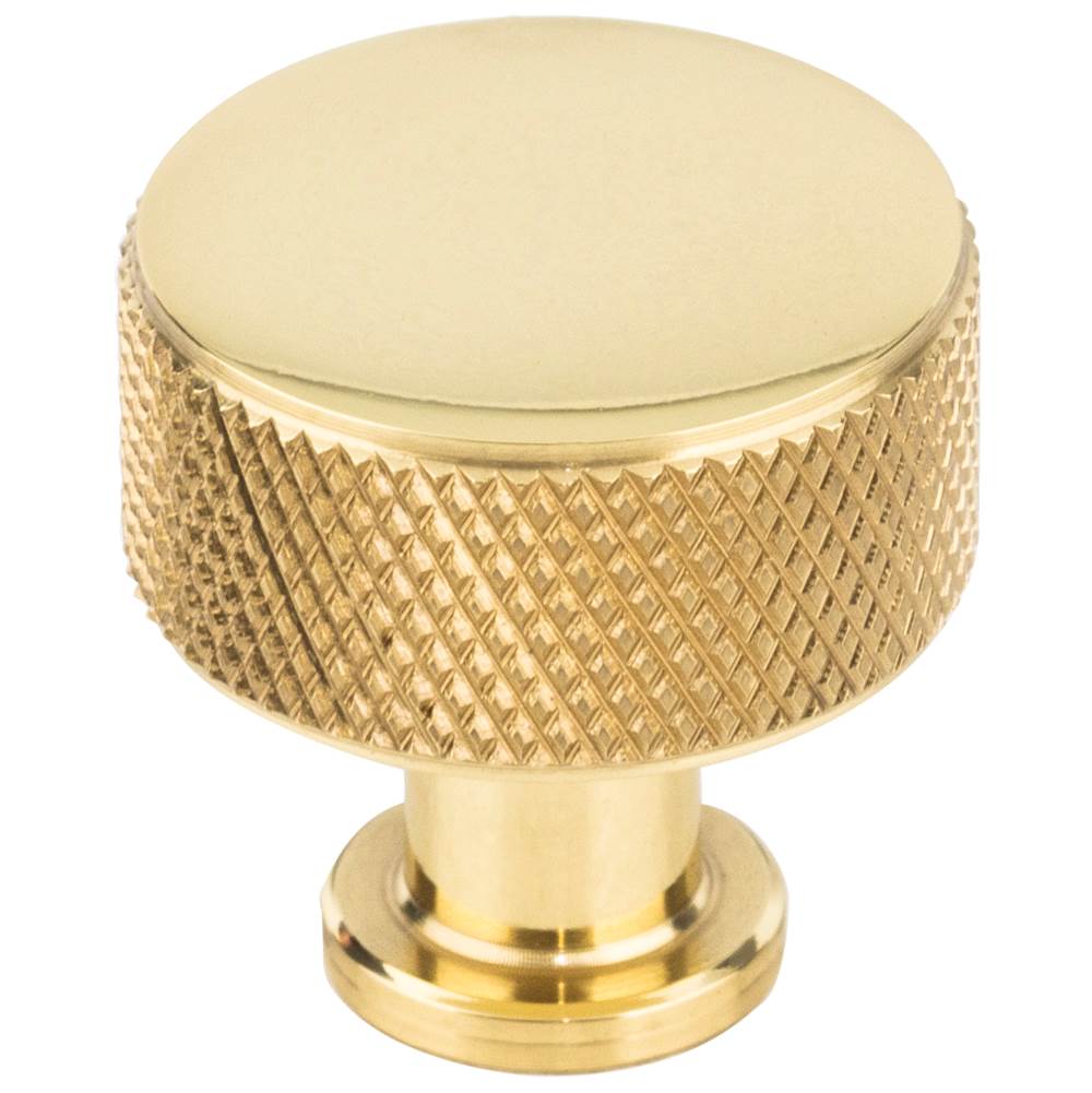 Vesta - Beliza Cylinder Knurled Knob 15/16 Inch Polished Brass - Polished Brass