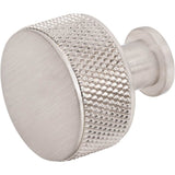 Beliza Cylinder Knurled Knob 1 Inch Brushed Satin Nickel