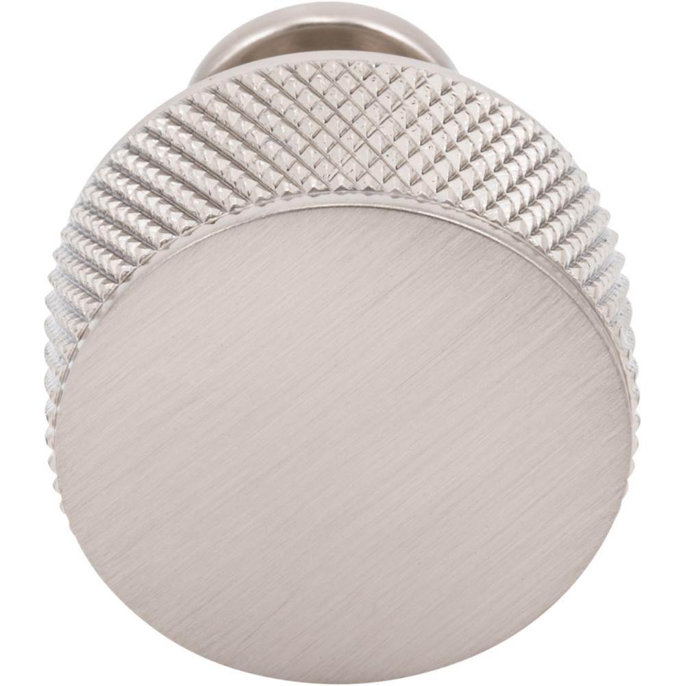 Beliza Cylinder Knurled Knob 1 Inch Brushed Satin Nickel