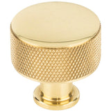 Vesta - Beliza Cylinder Knurled Knob 1 1/8 Inch Polished Brass - Polished Brass