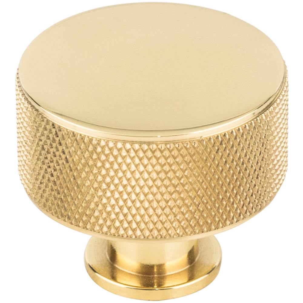 Vesta - Beliza Cylinder Knurled Knob 1 3/8 Inch Polished Brass - Polished Brass