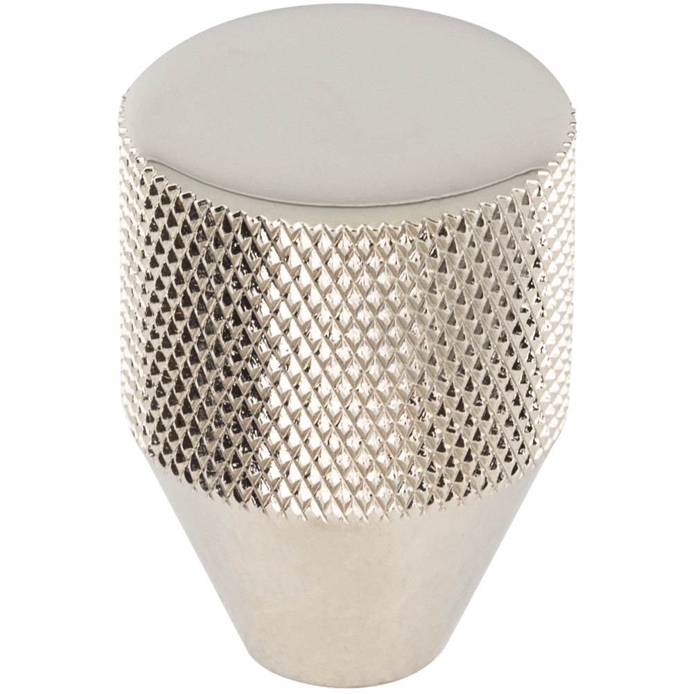 Vesta - Beliza Conical Knurled Knob 1 Inch Polished Nickel - Polished Nickel