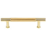Vesta - Beliza Knurled Bar Pull 3 3/4 Inch (c-c) Polished Brass - Polished Brass