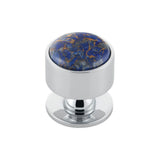 Vesta - FireSky Mohave Lapis Knob 1 3/8 Inch Polished Chrome Base - Polished Chrome