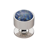 Vesta - FireSky Mohave Lapis Knob 1 3/8 Inch Polished Nickel Base - Polished Nickel