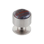 Vesta - FireSky Iron Tiger Eye Knob 1 3/8 Inch Brushed Satin Nickel Base - Brushed Satin Nickel