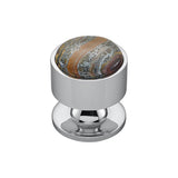 Vesta - FireSky Iron Tiger Eye Knob 1 3/8 Inch Polished Chrome Base - Polished Chrome