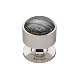 Vesta - FireSky Iron Tiger Eye Knob 1 3/8 Inch Polished Nickel Base - Polished Nickel