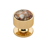 Vesta - FireSky Mohave Yellow Knob 1 3/8 Inch Polished Brass Base - Polished Brass