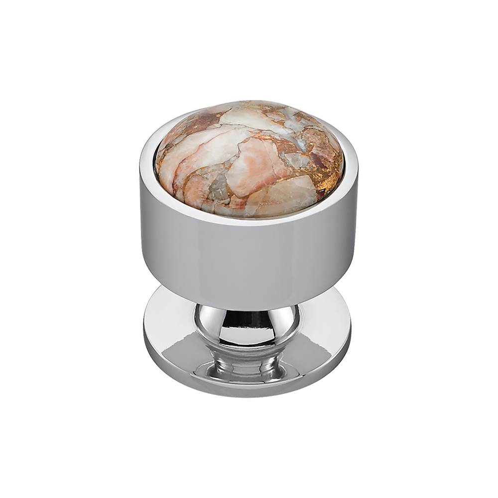 Vesta - FireSky Mohave Yellow Knob 1 3/8 Inch Polished Chrome Base - Polished Chrome