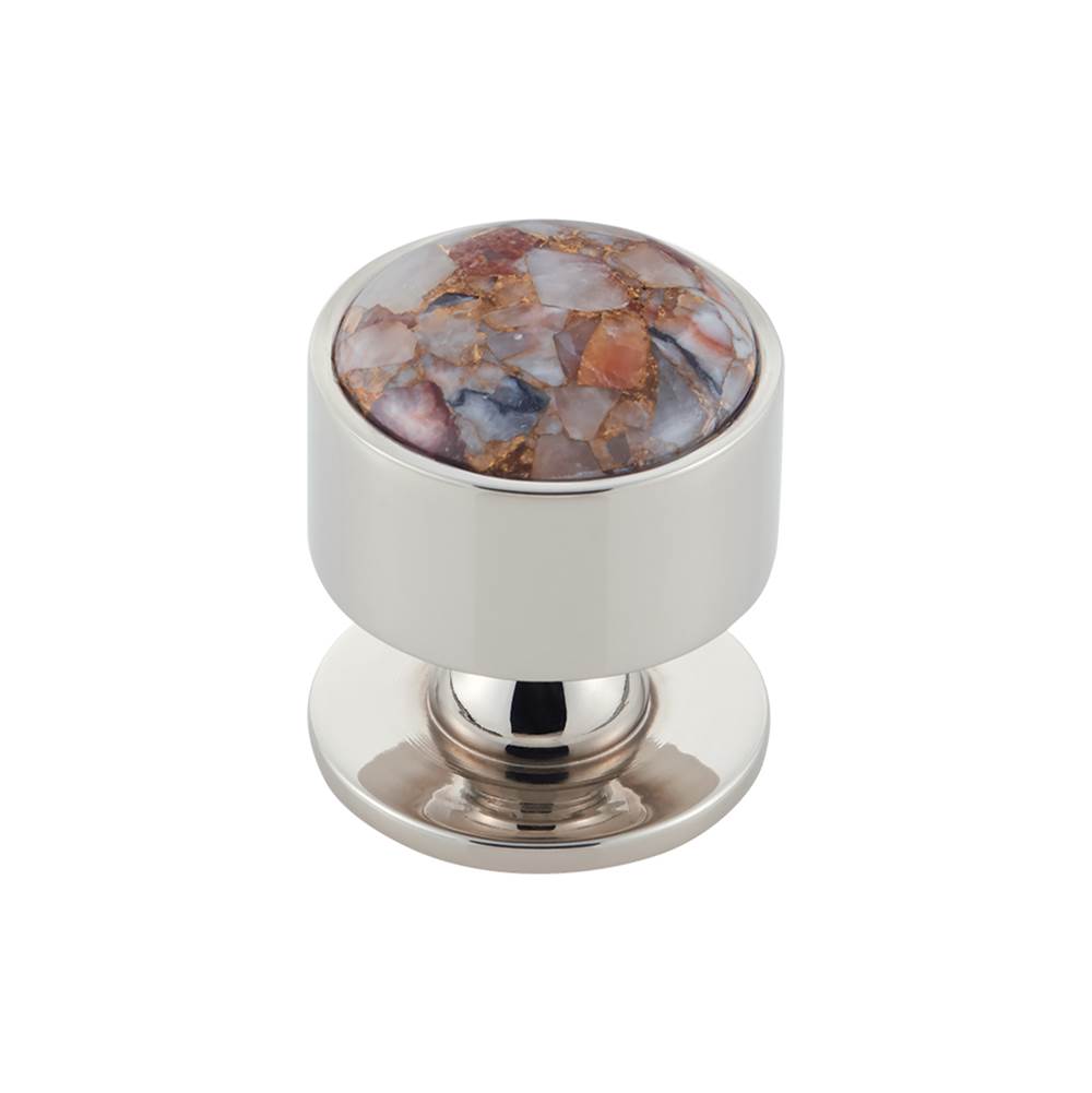 Vesta - FireSky Mohave Yellow Knob 1 3/8 Inch Polished Nickel Base - Polished Nickel