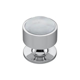 Vesta - FireSky Carrara White Knob 1 3/8 Inch Polished Chrome Base - Polished Chrome