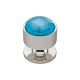 Vesta - FireSky Mohave Turquoise Knob 1 3/8 Inch Polished Nickel Base - Polished Nickel