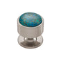 Vesta - FireSky Mohave Blue Knob 1 3/8 Inch Brushed Satin Nickel Base - Brushed Satin Nickel