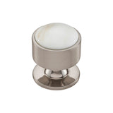 Vesta - FireSky Calacatta Gold Knob 1 3/8 Inch Brushed Satin Nickel Base - Brushed Satin Nickel