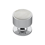 Vesta - FireSky Calacatta Gold Knob 1 3/8 Inch Polished Chrome Base - Polished Chrome