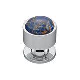 Vesta - FireSky Mohave Lapis Knob 1 1/8 Inch Polished Chrome Base - Polished Chrome