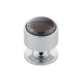 Vesta - FireSky Iron Tiger Eye Knob 1 1/8 Inch Polished Chrome Base - Polished Chrome