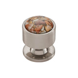 Vesta - FireSky Mohave Yellow Knob 1 1/8 Inch Brushed Satin Nickel Base - Brushed Satin Nickel