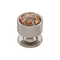 Vesta - FireSky Mohave Yellow Knob 1 1/8 Inch Brushed Satin Nickel Base - Brushed Satin Nickel