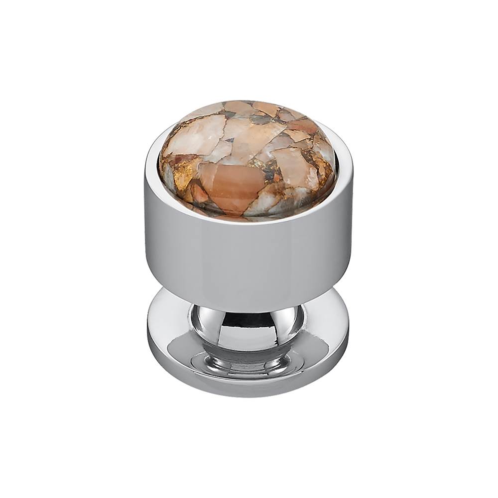 Vesta - FireSky Mohave Yellow Knob 1 1/8 Inch Polished Chrome Base - Polished Chrome