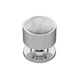 Vesta - FireSky Carrara White Knob 1 1/8 Inch Polished Chrome Base - Polished Chrome