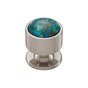 Vesta - FireSky Mohave Blue Knob 1 1/8 Inch Brushed Satin Nickel Base - Brushed Satin Nickel