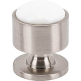 Vesta - FireSky Calacatta Gold Knob 1 1/8 Inch Brushed Satin Nickel Base - Brushed Satin Nickel