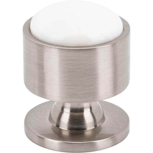 Vesta - FireSky Calacatta Gold Knob 1 1/8 Inch Brushed Satin Nickel Base - Brushed Satin Nickel