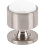 Vesta - FireSky Calacatta Gold Knob 1 1/8 Inch Brushed Satin Nickel Base - Brushed Satin Nickel