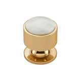 Vesta - FireSky Calacatta Gold Knob 1 1/8 Inch Polished Brass Base - Polished Brass