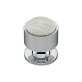 Vesta - FireSky Calacatta Gold Knob 1 1/8 Inch Polished Chrome Base - Polished Chrome