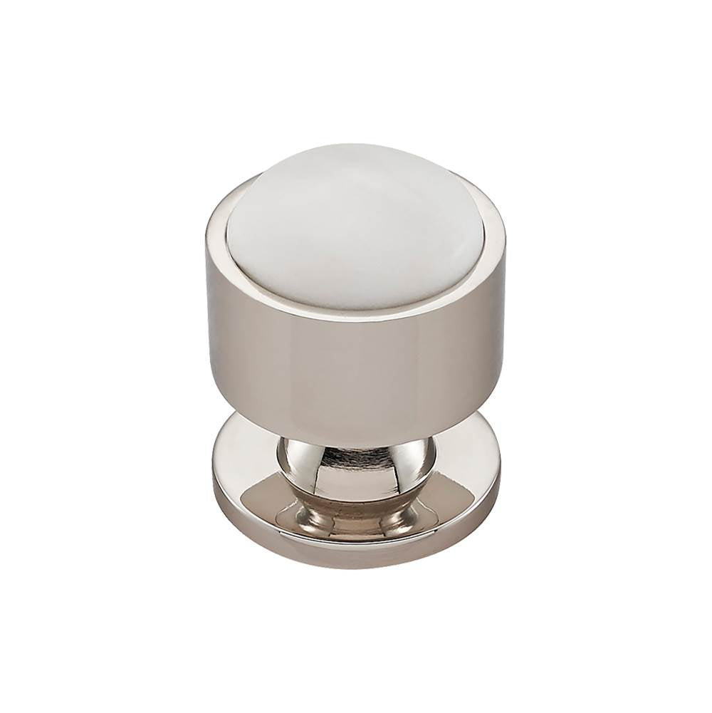 Vesta - FireSky Calacatta Gold Knob 1 1/8 Inch Polished Nickel Base - Polished Nickel