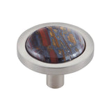Vesta - FireSky Iron Tiger Eye Knob 1 9/16 Inch Brushed Satin Nickel Base - Brushed Satin Nickel