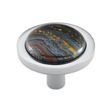 Vesta - FireSky Iron Tiger Eye Knob 1 9/16 Inch Polished Chrome Base - Polished Chrome