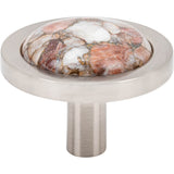 Vesta - FireSky Mohave Yellow Knob 1 9/16 Inch Brushed Satin Nickel Base - Brushed Satin Nickel