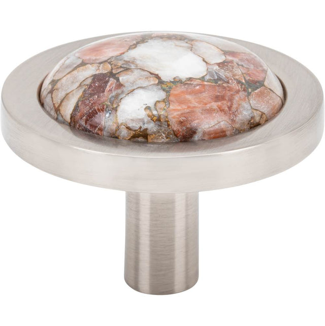 Vesta - FireSky Mohave Yellow Knob 1 9/16 Inch Brushed Satin Nickel Base - Brushed Satin Nickel